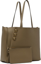 Balmain Taupe Emblème Grained Calfskin Tote