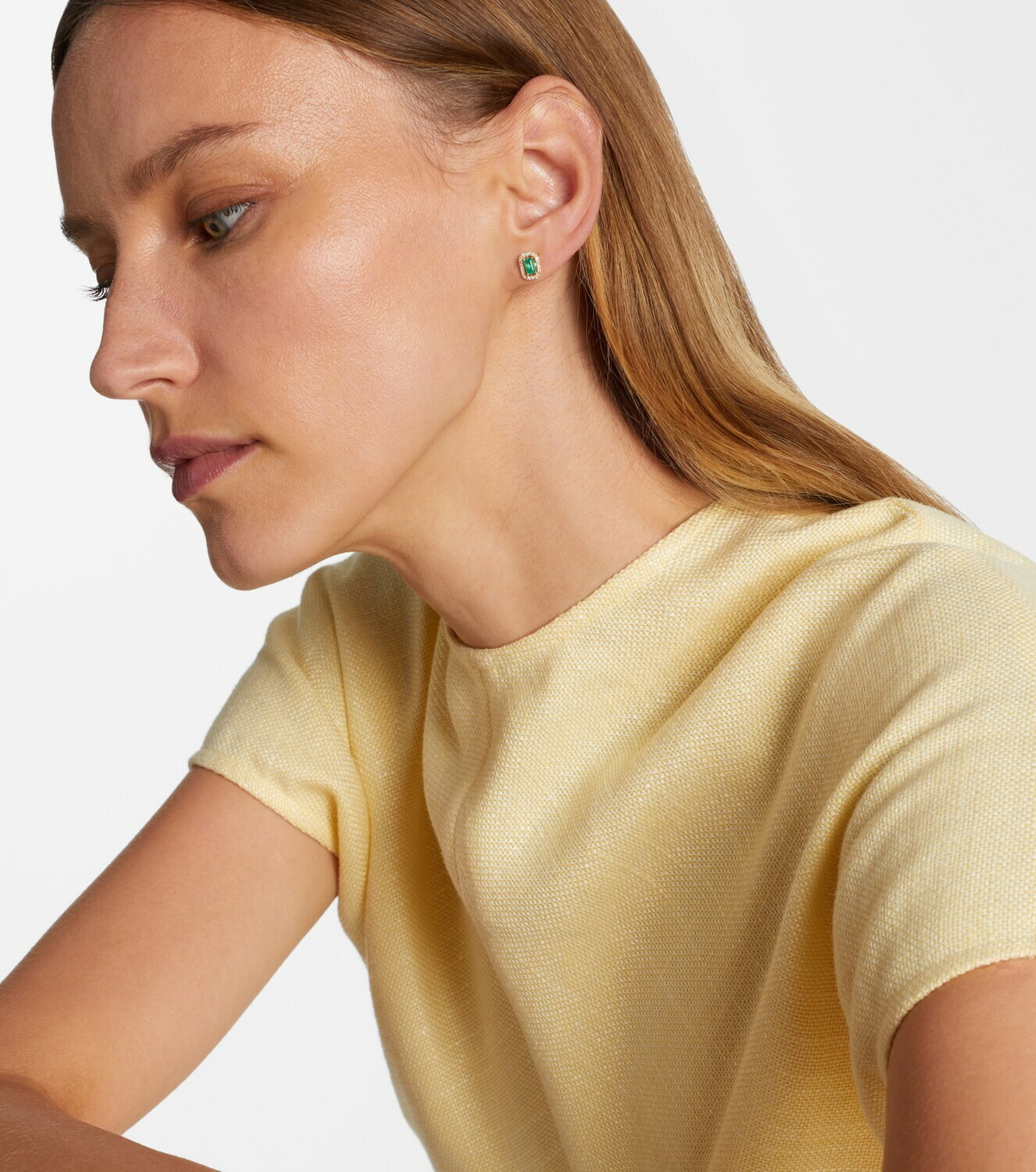 Shay Jewelry 18kt gold earrings with emeralds and diamonds