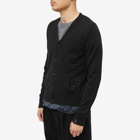 Maison Margiela Men's Distressed Insert Cardigan in Charcoal