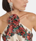Magda Butrym Crystal-embellished floral drop earrings