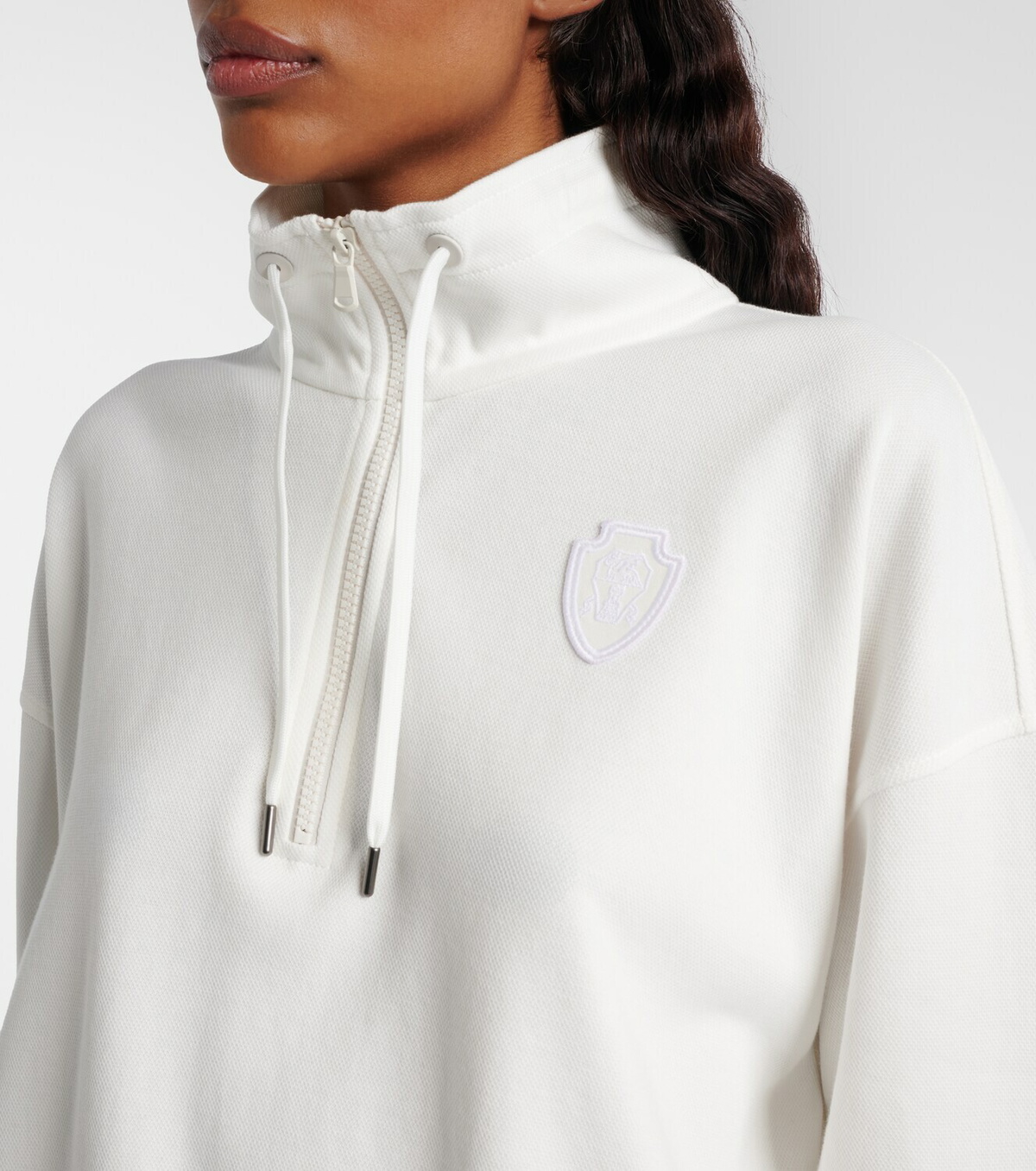 Brunello Cucinelli Cotton-blend zip-up sweatshirt