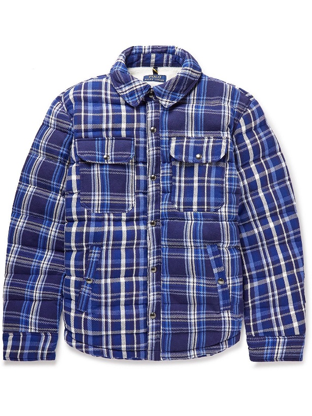 Photo: Polo Ralph Lauren - Fleece-Lined Checked Quilted Cotton-Flannel Shirt Jacket - Blue