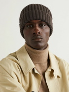 The Row - Dibbo Ribbed Cashmere Beanie - Brown
