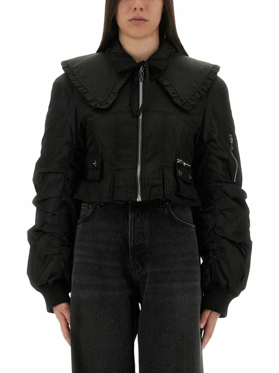【関税&送料込み】Ganni Nylon Short Bomber Jacket GANNI Light Twill Oversize Short Bomber Jacket GANNI