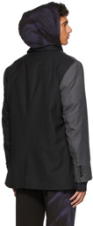 Feng Chen Wang Black & Grey Deconstructed Wool Blazer