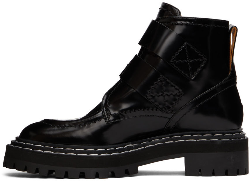 Proenza Schouler Black Lug Sole Buckle Boots Proenza Schouler