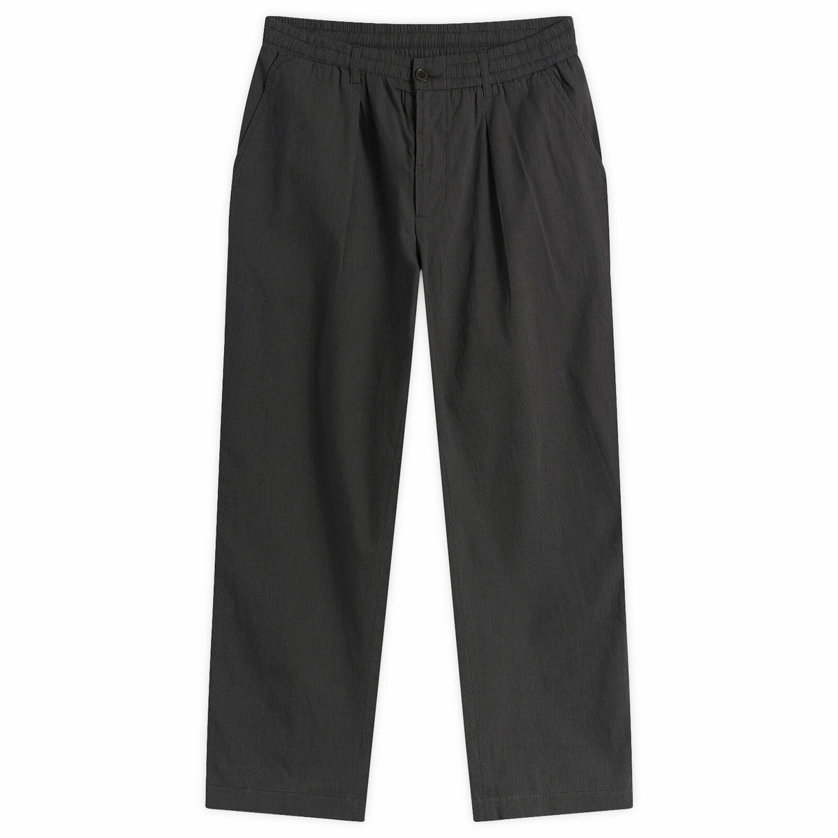 Universal Works Men's Seattle Cotton Pleated Track Pant in Charcoal