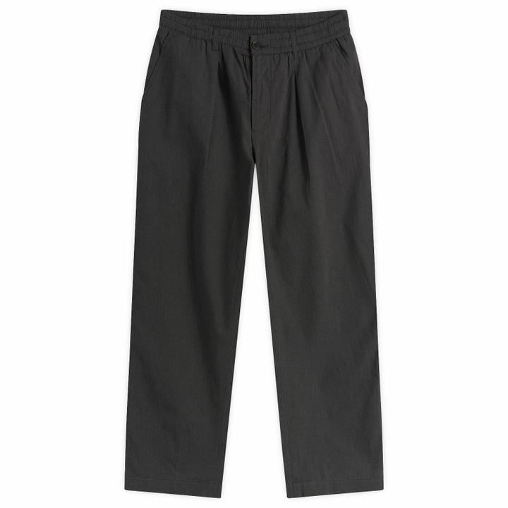 Photo: Universal Works Men's Seattle Cotton Pleated Track Pant in Charcoal