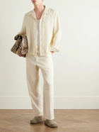 Séfr - Jagou Camp-Collar Cotton-Blend Tweed Shirt - Neutrals