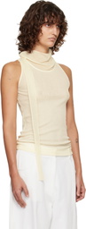 LE17SEPTEMBRE Off-White Scarf Sleeveless Jersey Top