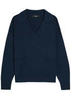 Weekend Max Mara Saloon Knitted Cotton Jumper Navy