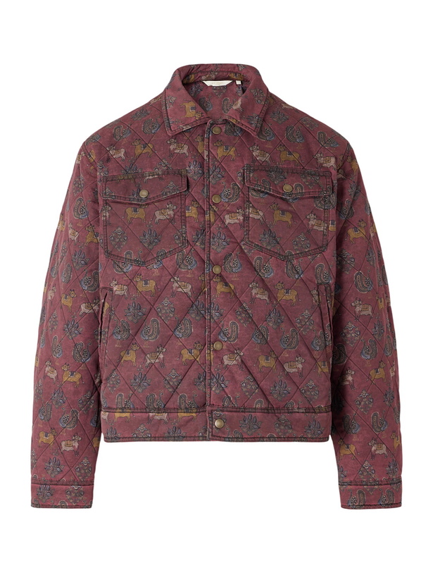 Photo: Aimé Leon Dore - Printed Quilted Shell Jacket - Red