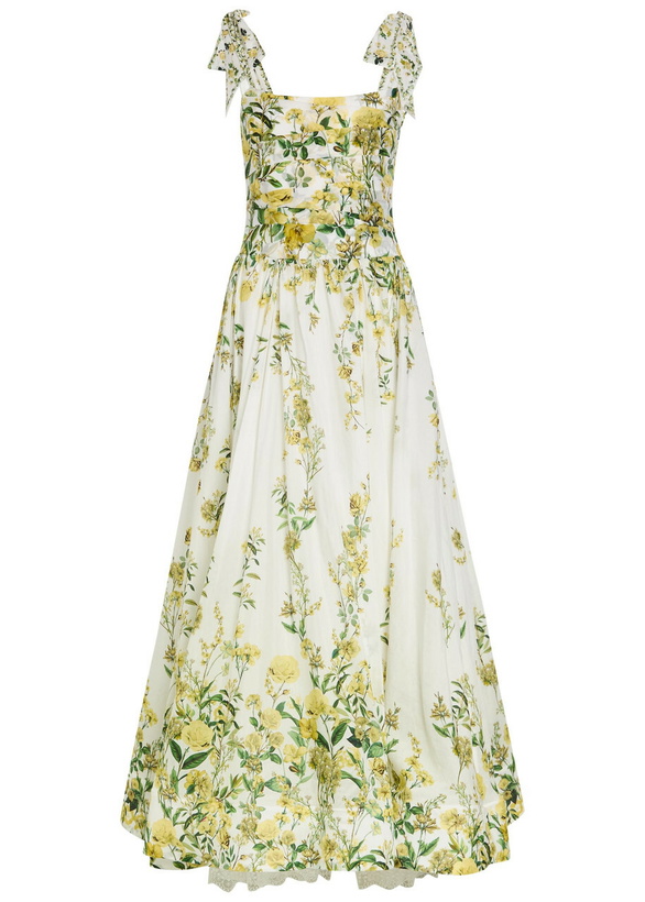 Photo: Alice + Olivia Haven Floral Cotton and Silk-blend Maxi Dress Multicoloured