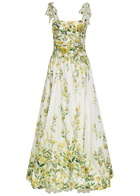 Alice + Olivia Haven Floral Cotton and Silk-blend Maxi Dress Multicoloured