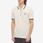 Fred Perry Authentic Men's Half Zip Polo Shirt in Ecru