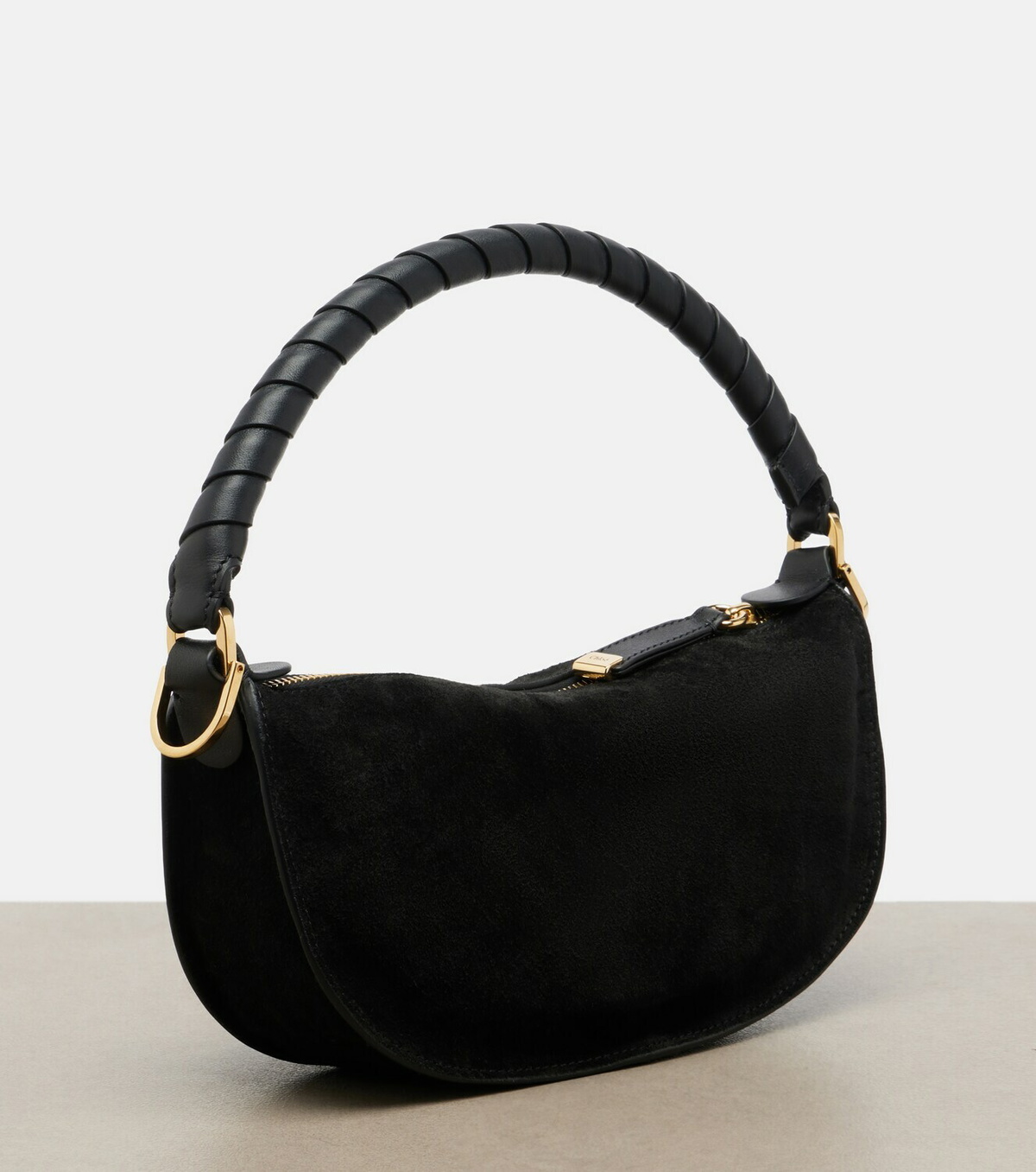 Chloé Marcie Small studded suede shoulder bag