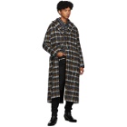 Faith Connexion Black and Yellow Tweed Oversized Long Coat