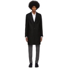 PS by Paul Smith Black Wool Single-Breasted Overcoat