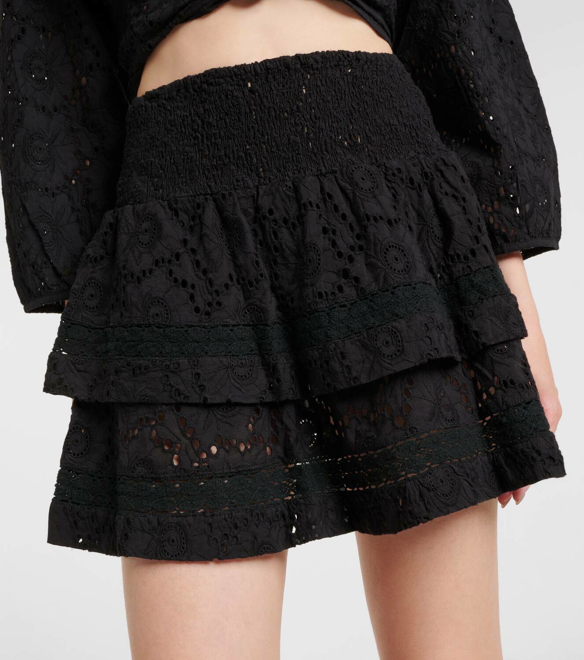 Melissa Odabash Riri cotton broderie miniskirt