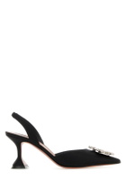 Amina Muaddi Black Satin Begum Pumps