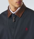 Prada Leather-trimmed cotton canvas blouson jacket