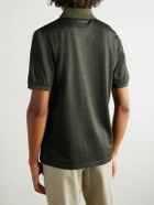 Purdey - Merino Wool and Lyocell-Blend Piqué Polo Shirt - Green