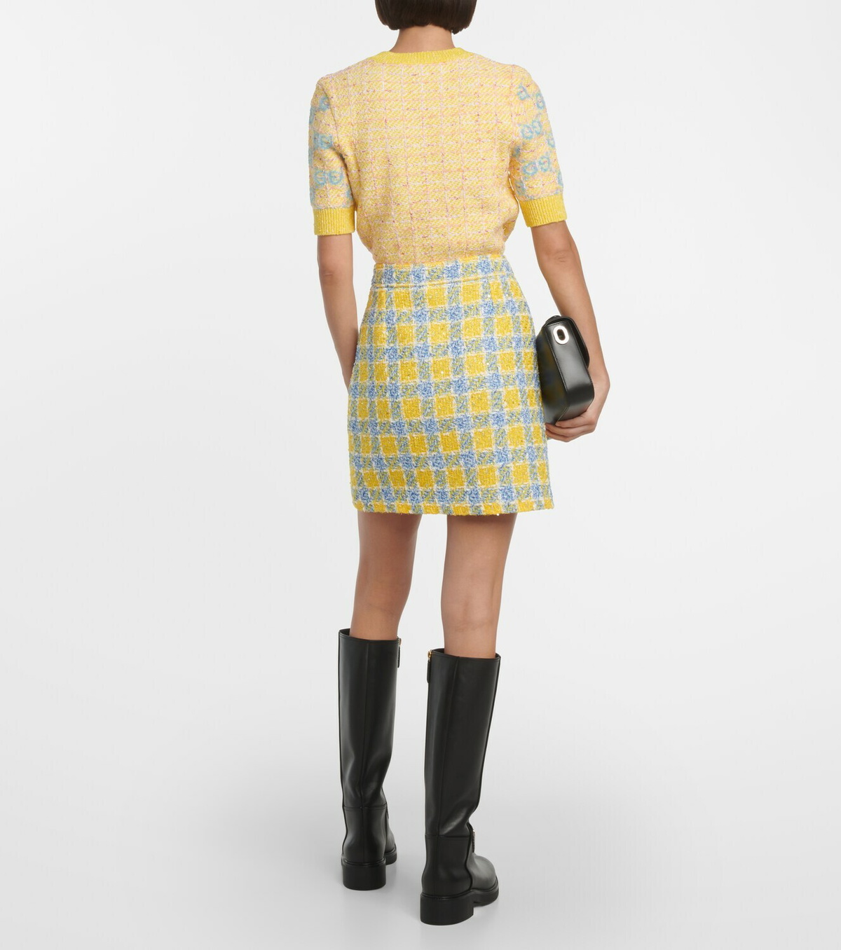 VIP【送料関税込】GUCCI LAME MINI SKIRT Gucci Checked lamé tweed miniskirt Gucci