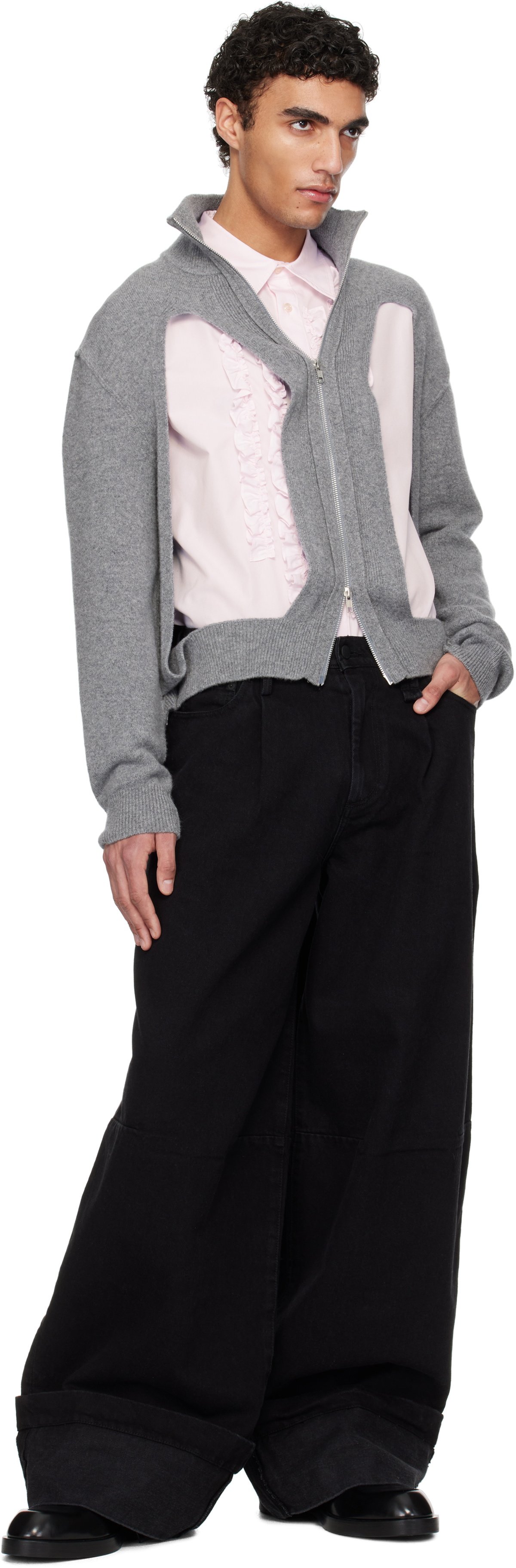 Simone Rocha Black Embellished Puddle Jeans Simone Rocha