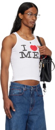 Ashley Williams White 'I Heart Me' Tank Top