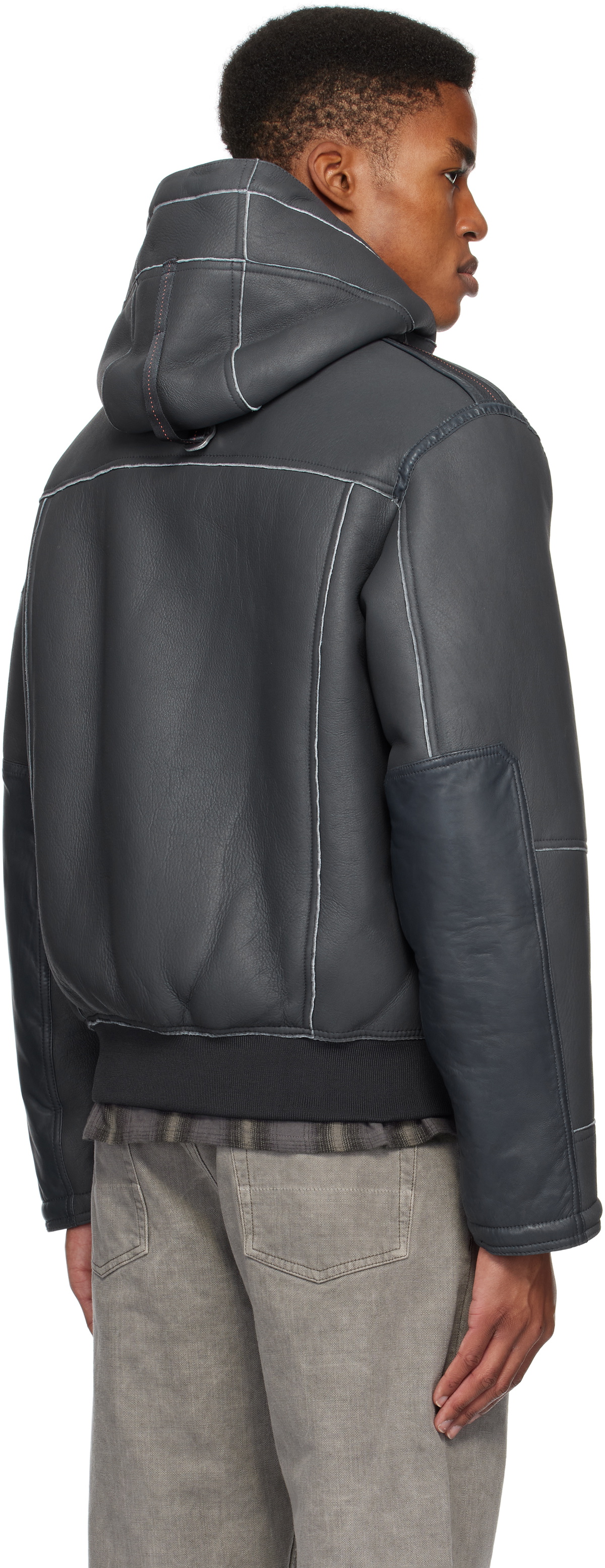 Parajumpers Black Elton Special Leather Jacket