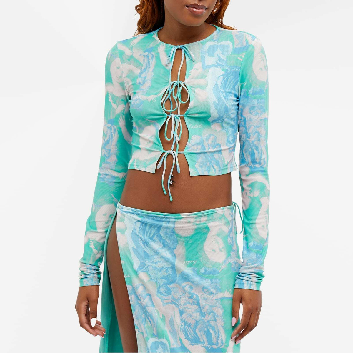 Rotate Women's Printed Tie Strap Top in Katy Did Combi