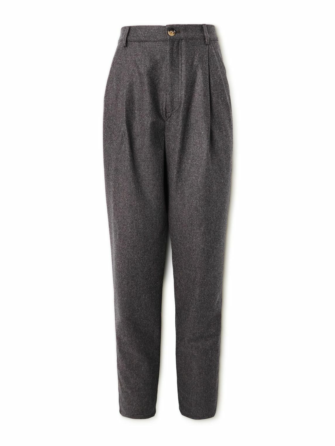 Brunello Cucinelli - Striped linen and wool slim pants