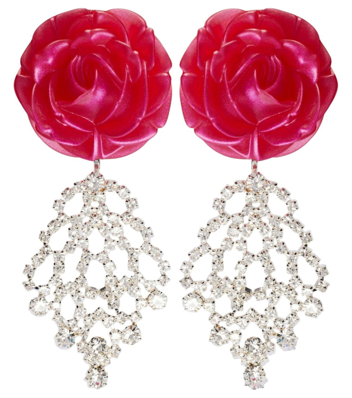 【Magda Butrym】ローズ ear cuffs Magda Butrym Silver Baguette Cut Crystal Ear Cuffs Magda Butrym