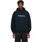 Balenciaga Navy Est. 1917 Back Pulled Hoodie