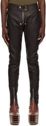 Rick Owens Black Porterville Tight Gary Leather Trousers