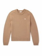 CELINE - Logo-Embroidered Wool and Cashmere-Blend Sweater - Brown