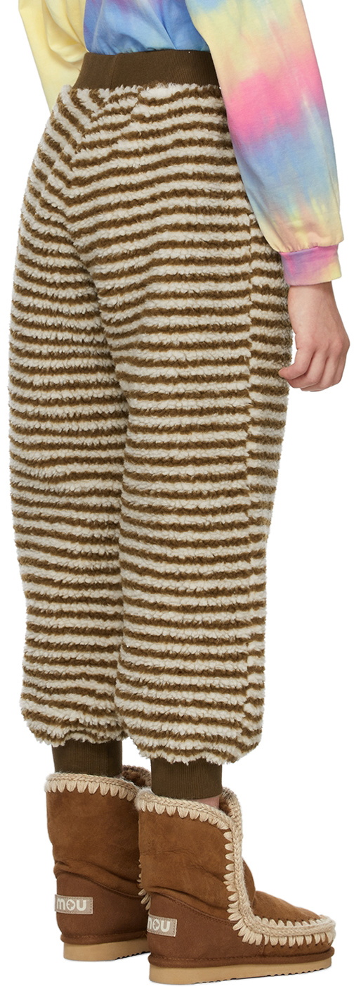 Luckytry Kids Brown Striped Dumbled Lounge Pants