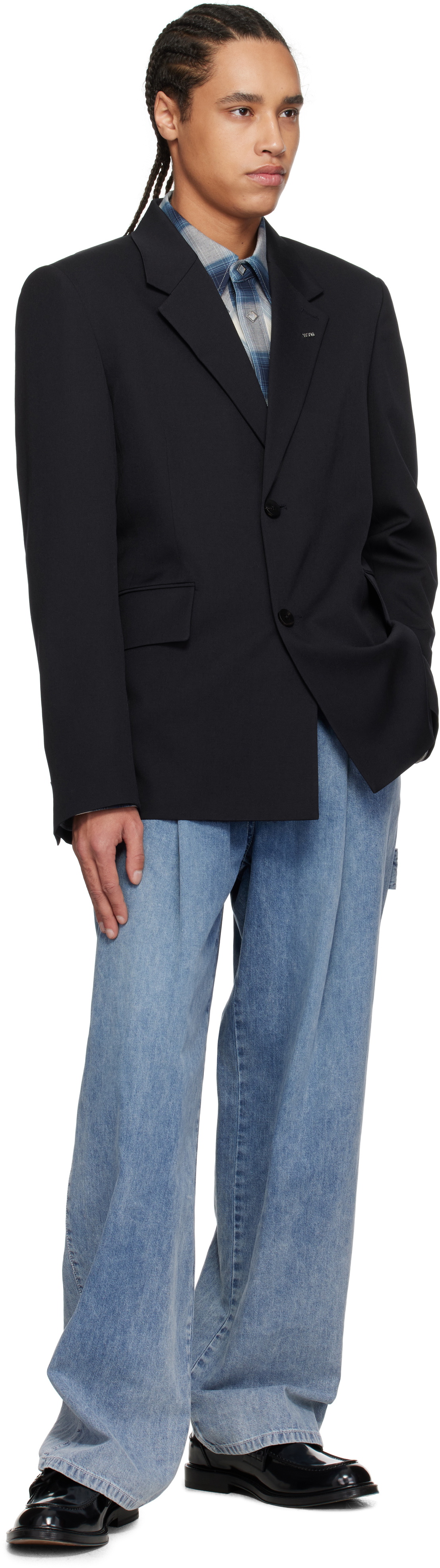 WOOYOUNGMI Navy Wool Single Blazer