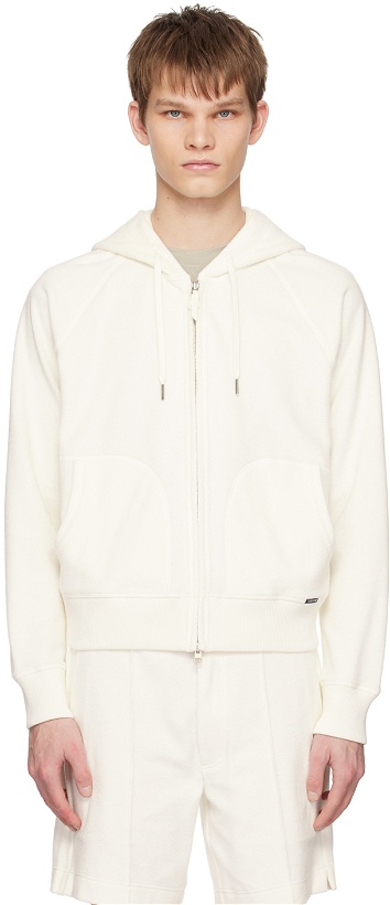 Photo: TOM FORD Off-White Towelling Hoodie