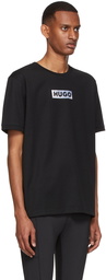 Hugo Black Cotton Graphic T-Shirt