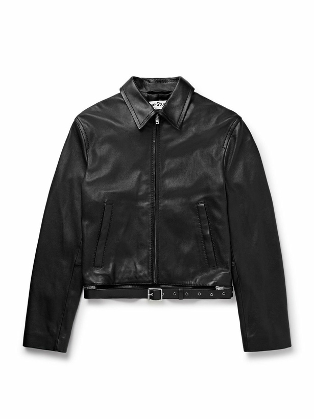 Photo: Acne Studios - Lascari Slim-Fit Belted Leather Jacket - Black