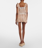 Chloé Floral pleated silk charmeuse shorts