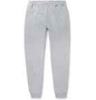 Sunspel - Slim-Fit Tapered Melangé Loopback Cotton-Jersey Sweatpants - Gray