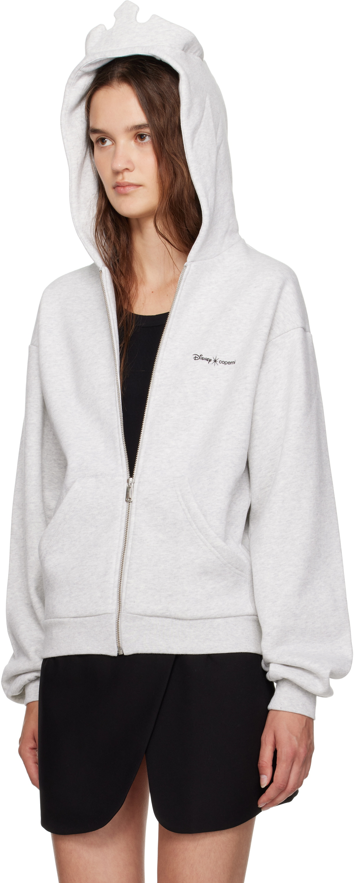 Coperni Gray Disney Crown Zip Up Hoodie