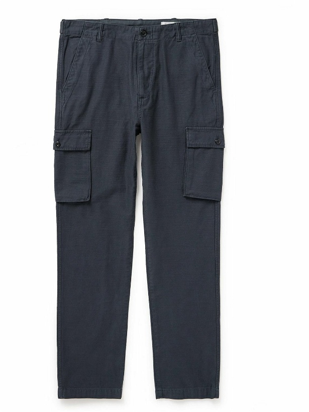 Photo: Outerknown - Voyager Slim-Fit Straight-Leg Organic Cotton-Twill Cargo Trousers - Black