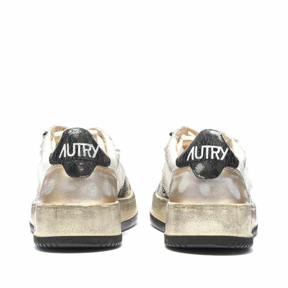 Autry Men's Mesh & Suede Super Vintage Low Sneakers in White