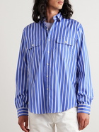 Polo Ralph Lauren - Cutaway-Collar Striped Cotton-Poplin Shirt - Blue