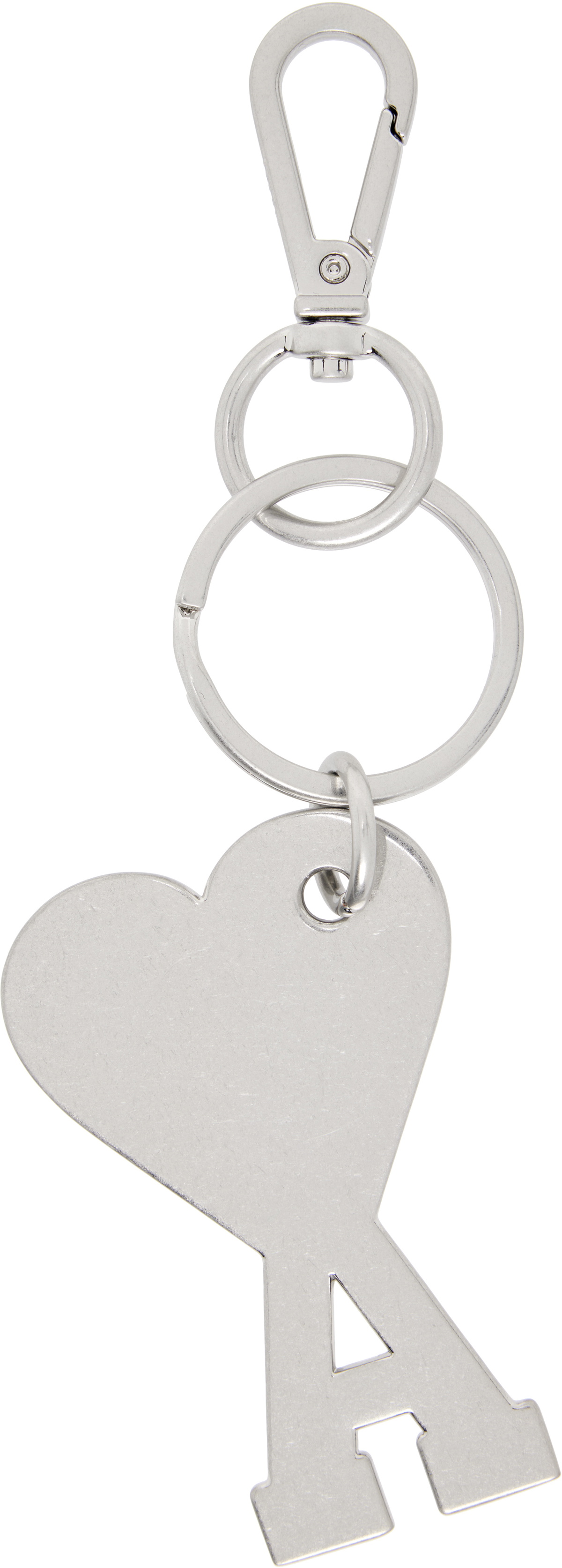 AMI Paris Silver & Black Ami de Coeur Keychain