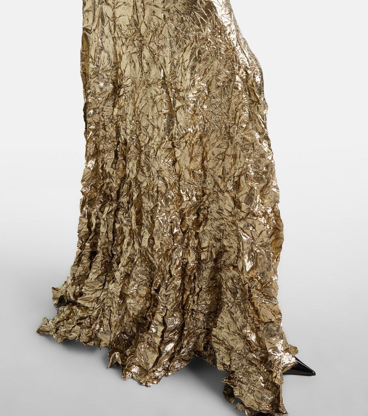 Roberto Cavalli Lace-trimmed silk-blend gown