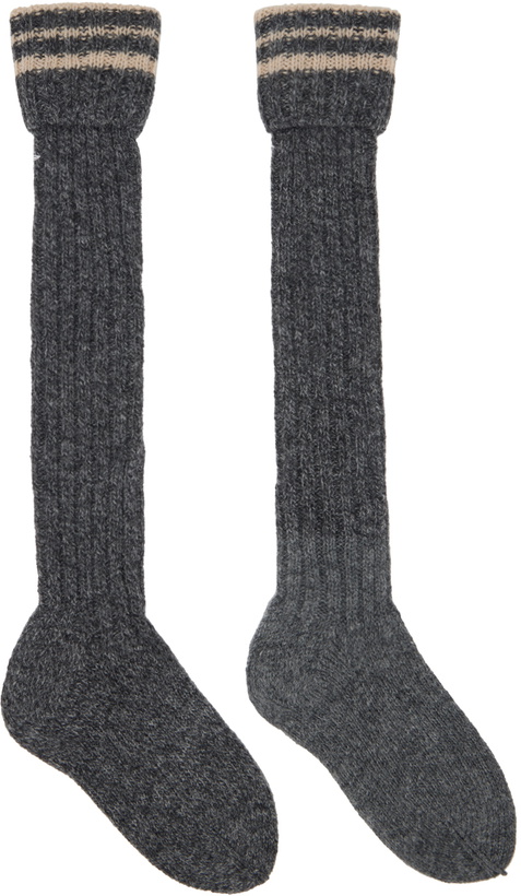 Photo: Maison Margiela Gray & Beige Shetland Wool Socks